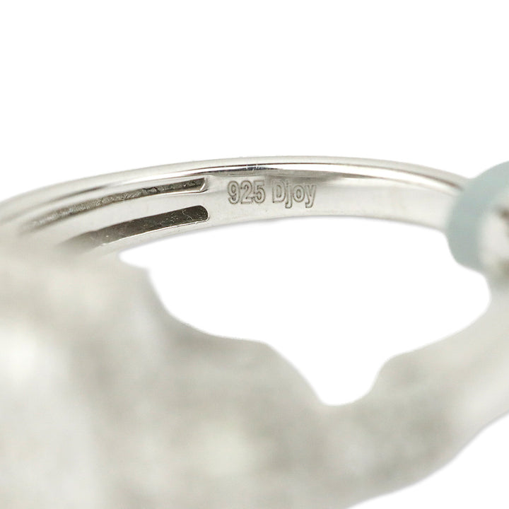 D'joy White Diamond Platinum Over Sterling Silver Radiant Tapestry Ring