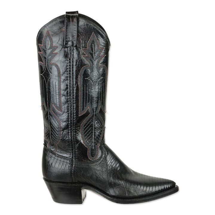Dan Post Black Lizard Leather Cowboy Boot