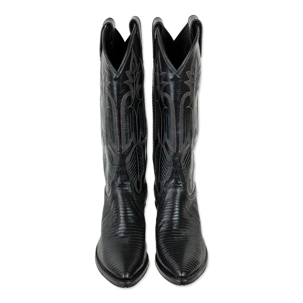 Dan Post Black Lizard Leather Cowboy Boot