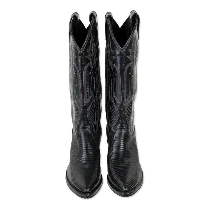 Dan Post Black Lizard Leather Cowboy Boot