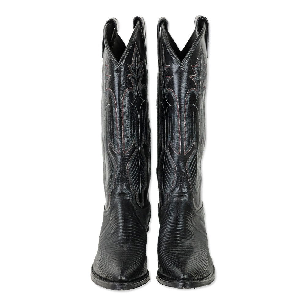 Dan Post Black Lizard Leather Cowboy Boot