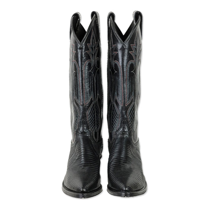 Dan Post Black Lizard Leather Cowboy Boot