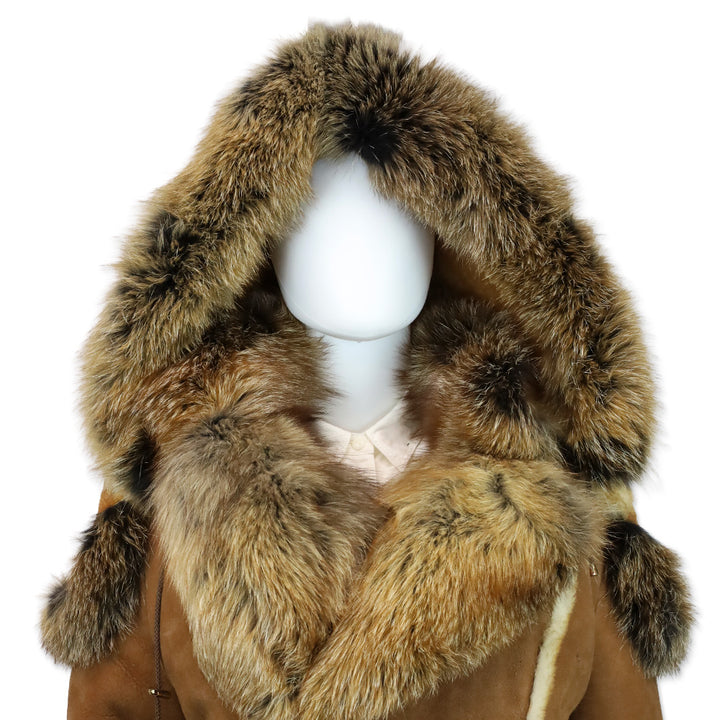 Daniel’s Leather NYC Tan Biker Shearling with Fox Collar