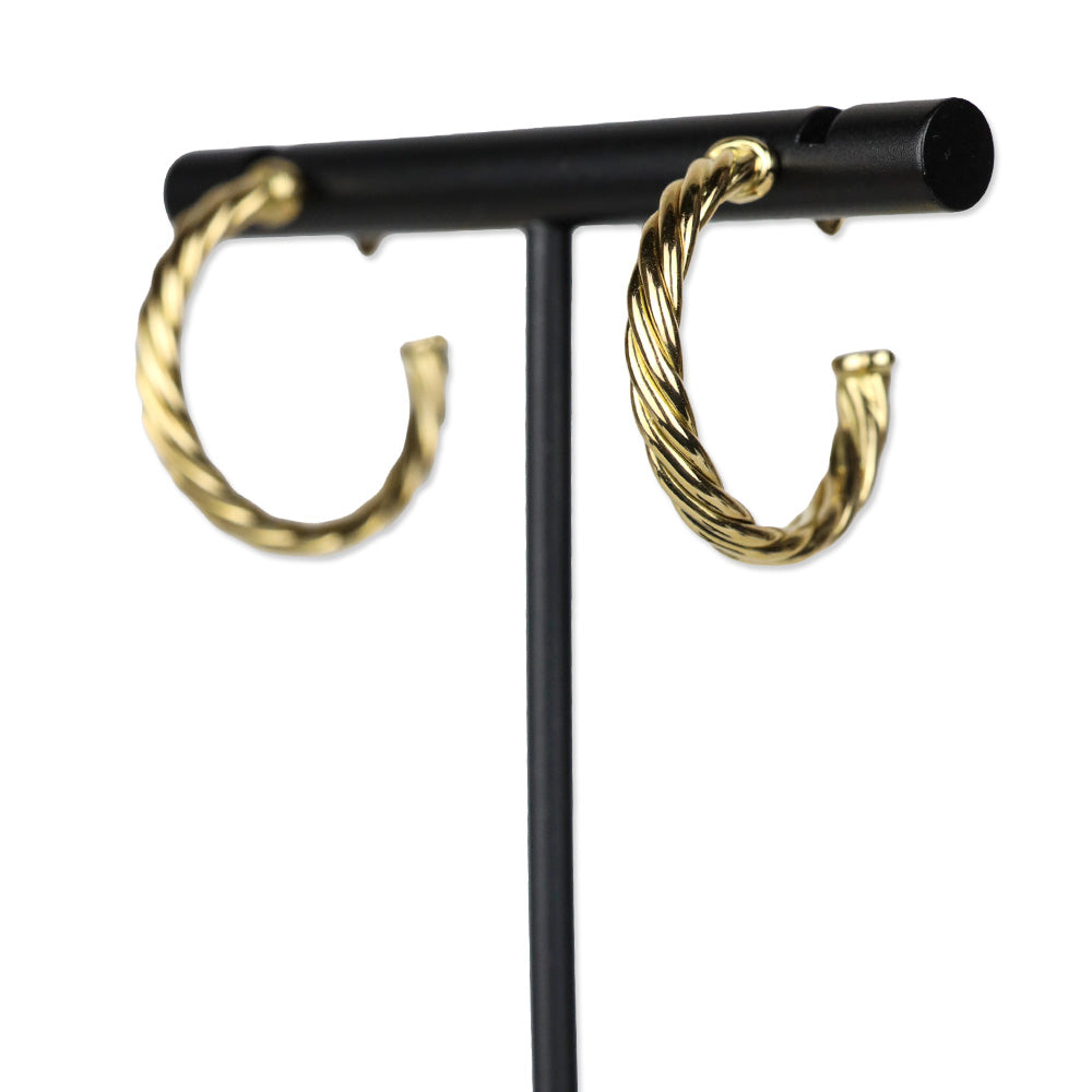 David Yurman 18K Yellow Gold Cablespira Hoop Earrings