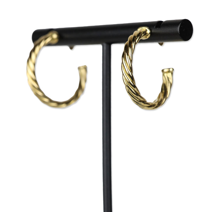 David Yurman 18K Yellow Gold Cablespira Hoop Earrings