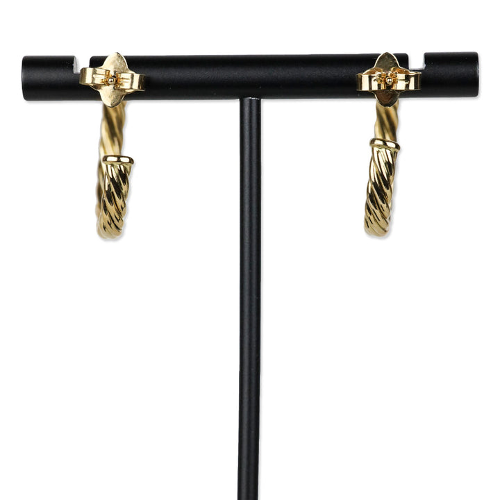 David Yurman 18K Yellow Gold Cablespira Hoop Earrings