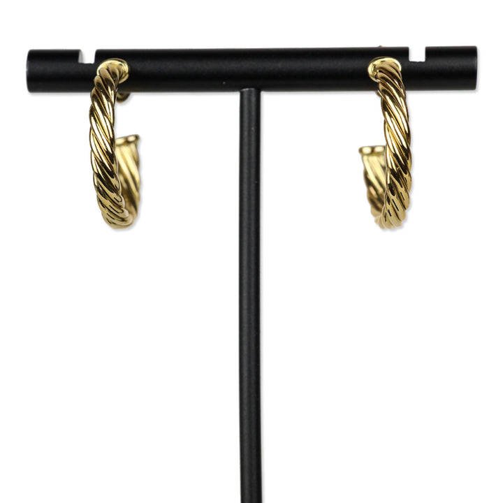 David Yurman 18K Yellow Gold Cablespira Hoop Earrings