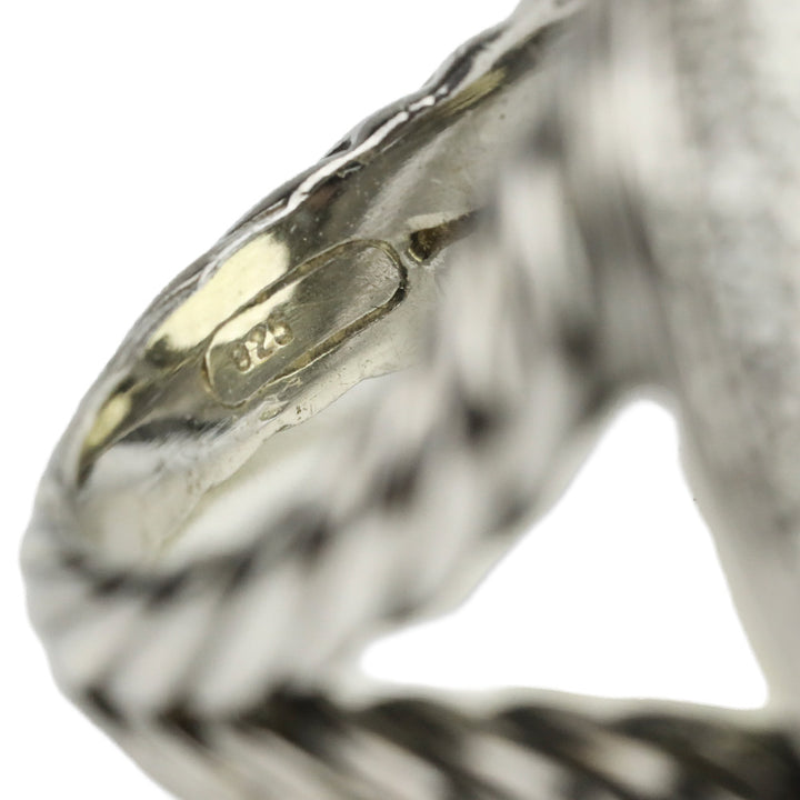 David Yurman Albion Oval Ring in Sterling Silver with Lemon Citrine and Diamonds, 21mm