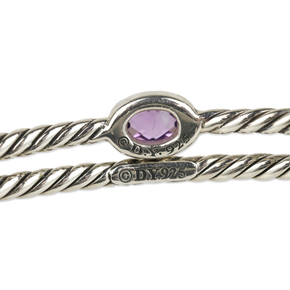 David Yurman Amethyst Sterling Silver Classics Four Station Bangle Bracelet Set