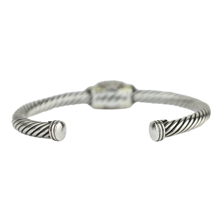 David Yurman Blue Topaz 14K Gold and Sterling Silver Noblesse Cuff Bracelet
