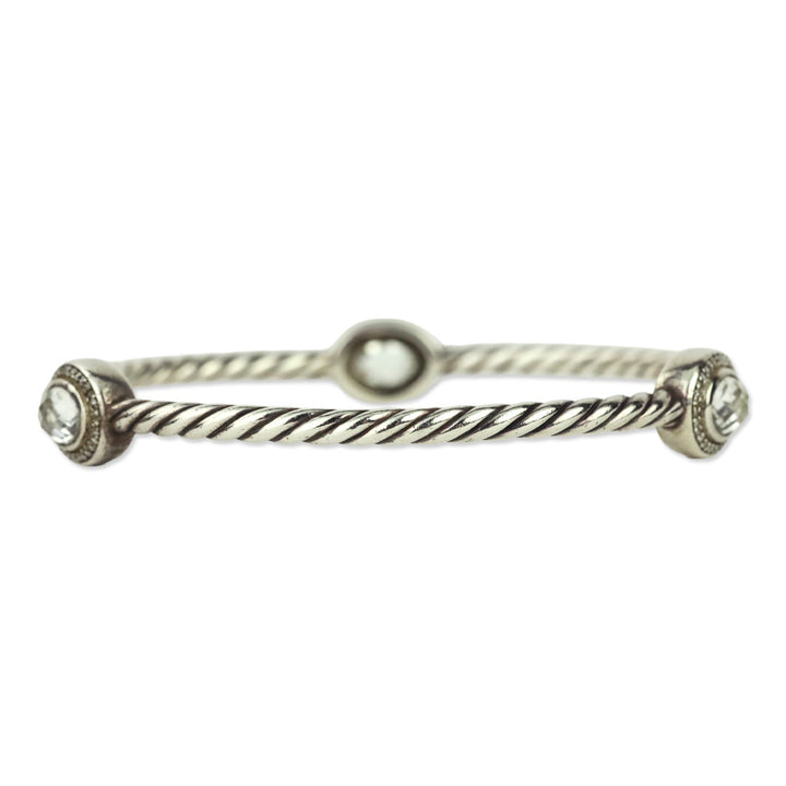 David Yurman Diamond Classics 3-Station Sterling Silver Bangle Bracelet