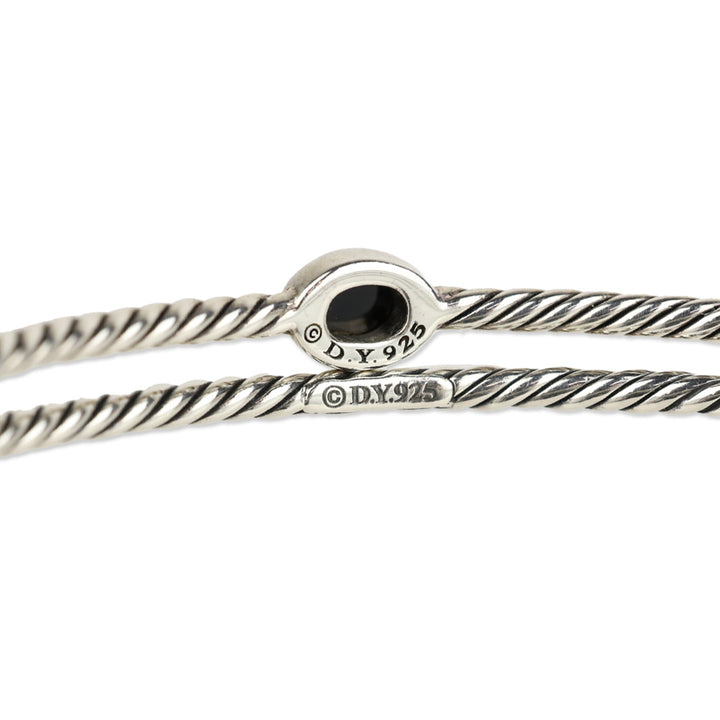 David Yurman Onyx Sterling Silver Classics Four Station Bangle Bracelet Set
