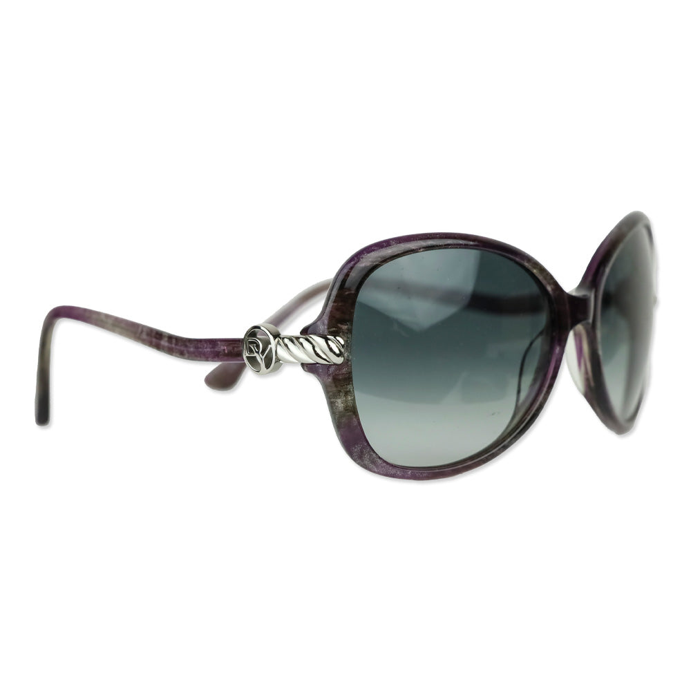 David Yurman Purple Silver Glitter Round Sunglasses