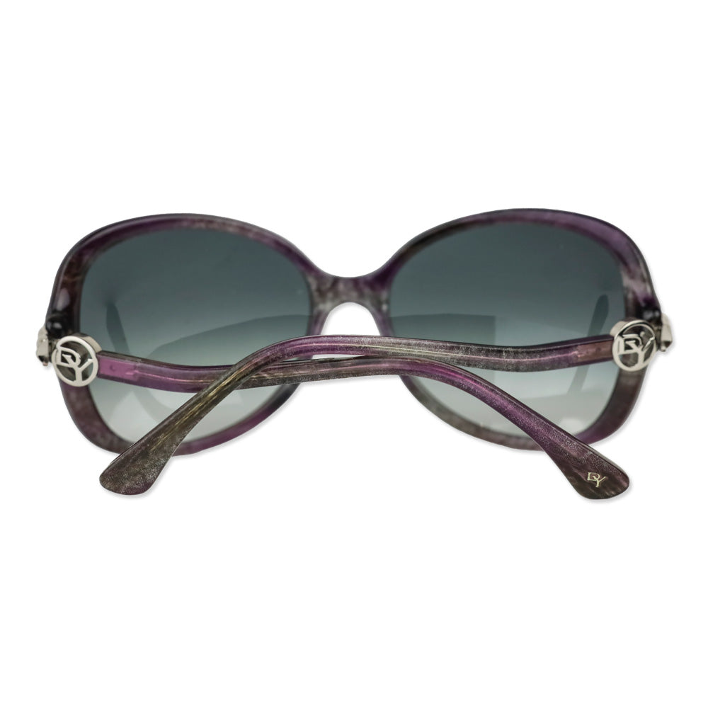 David Yurman Purple Silver Glitter Round Sunglasses