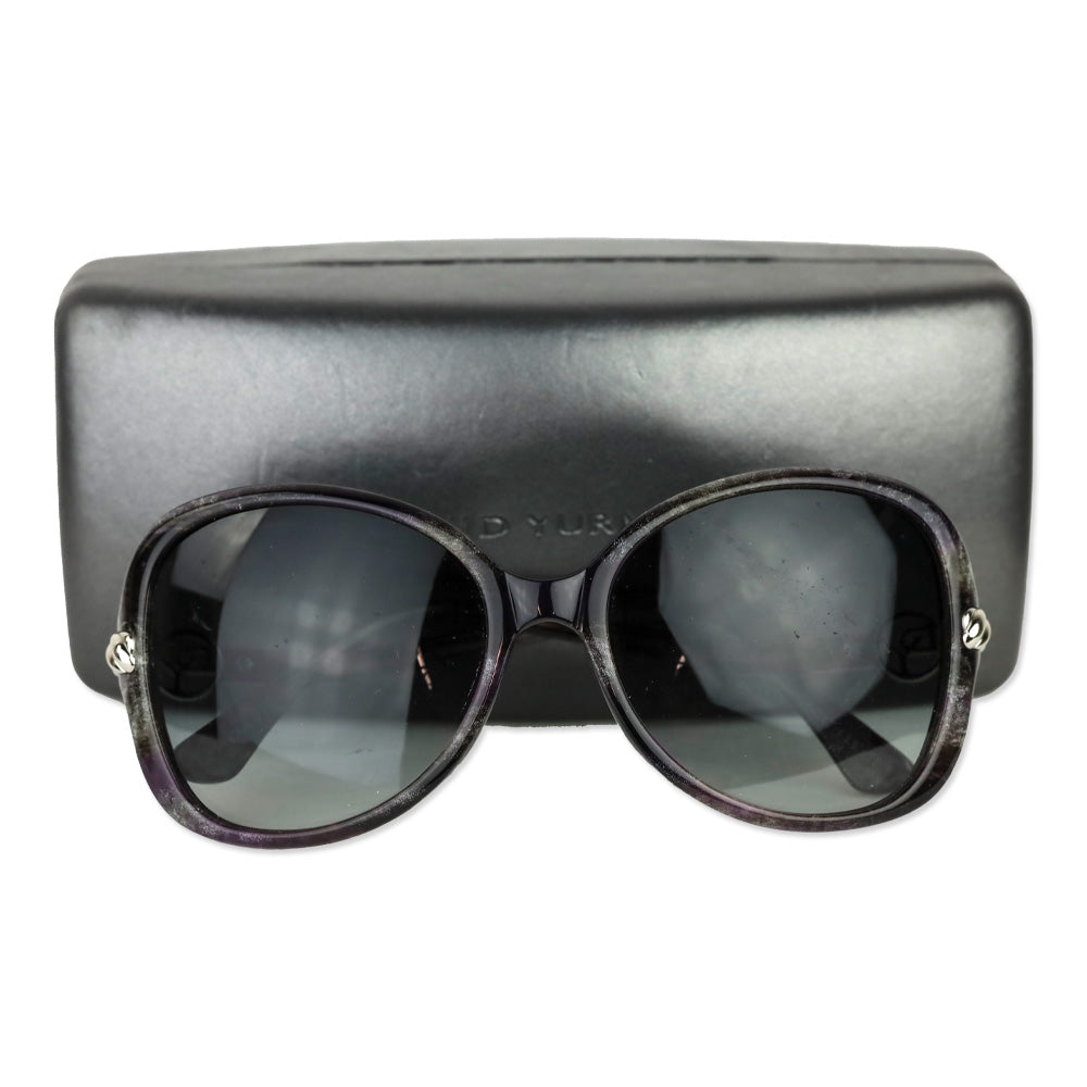 David Yurman Purple Silver Glitter Round Sunglasses