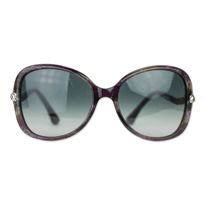 David Yurman Purple Silver Glitter Round Sunglasses
