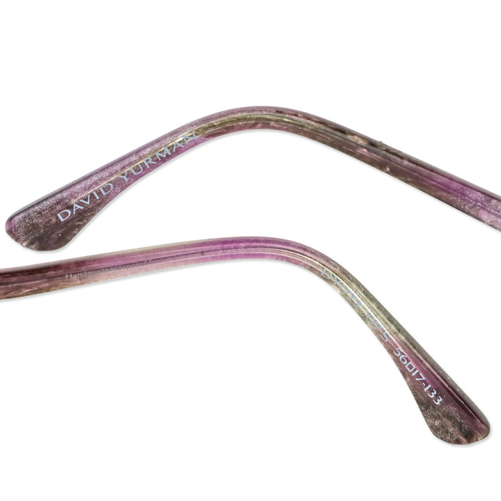 David Yurman Purple Silver Glitter Round Sunglasses