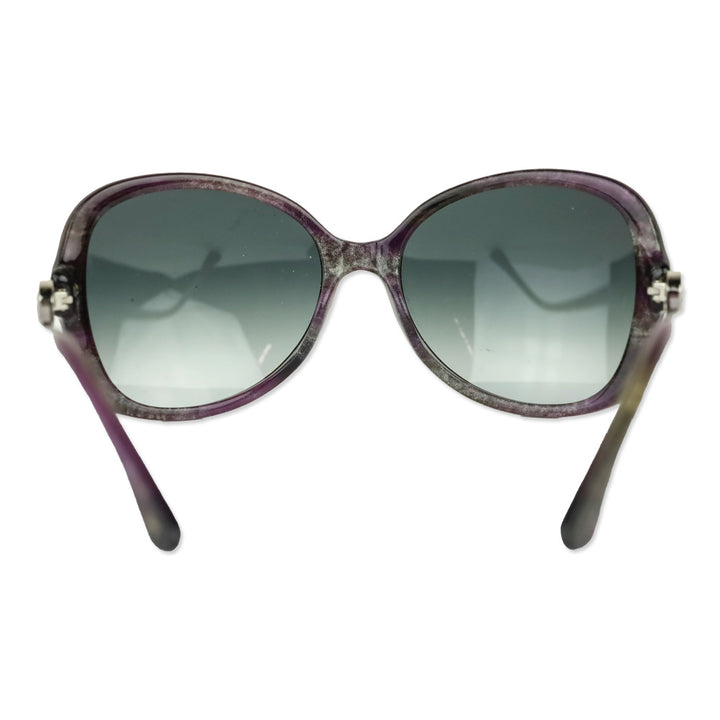 David Yurman Purple Silver Glitter Round Sunglasses