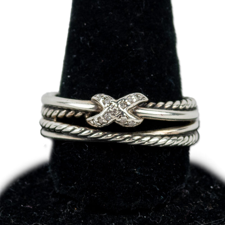 David Yurman Silver X Crossover Band Ring