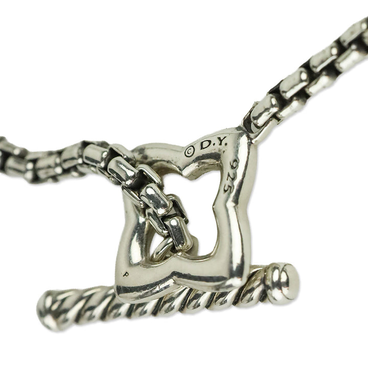 David Yurman Sterling Silver Quatrefoil Station Chain Necklace