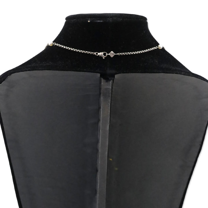 David Yurman Sterling Silver & 14k Gold Pearl Logo Station Box Chain Necklace