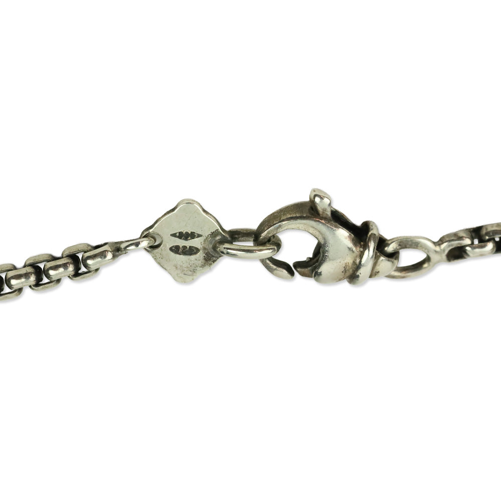 David Yurman Sterling Silver & 14k Gold Pearl Logo Station Box Chain Necklace