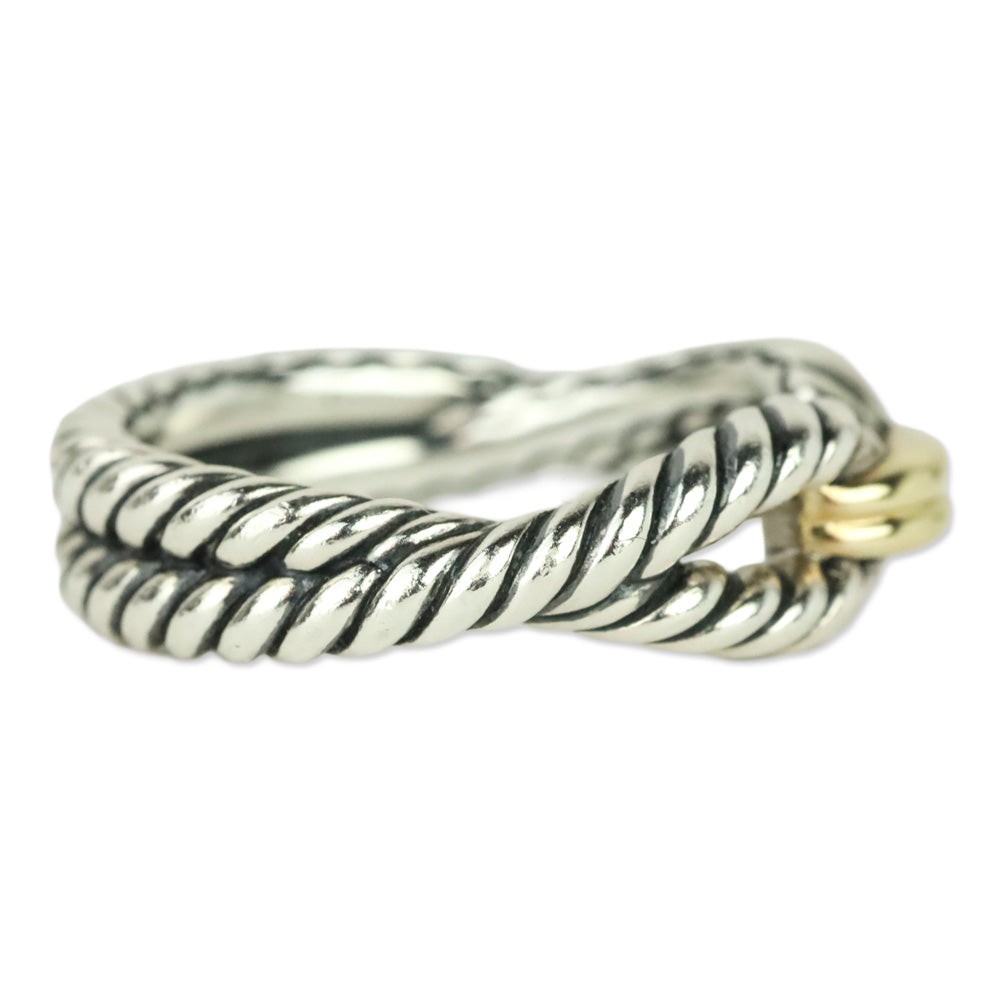 David Yurman Two-Tone Cable Loop Band Ring
