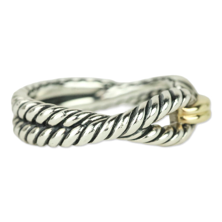 David Yurman Two-Tone Cable Loop Band Ring