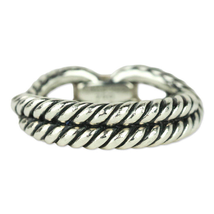 David Yurman Two-Tone Cable Loop Band Ring