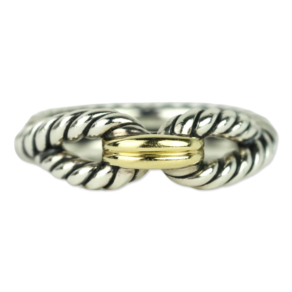 David Yurman Two-Tone Cable Loop Band Ring