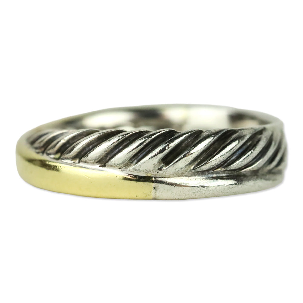 David Yurman Two-Tone Crossover Band Ring