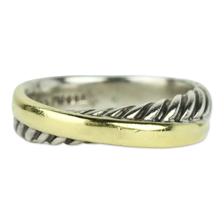 David Yurman Two-Tone Crossover Band Ring