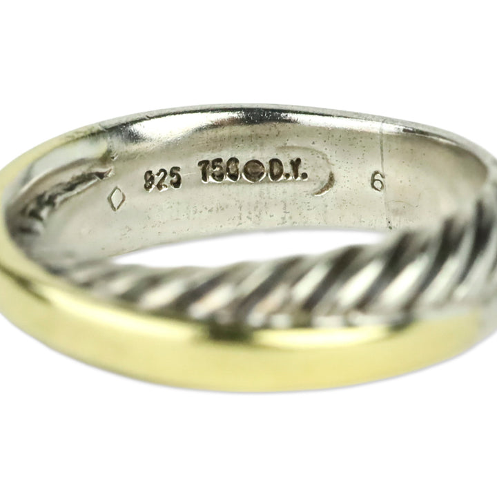 David Yurman Two-Tone Crossover Band Ring