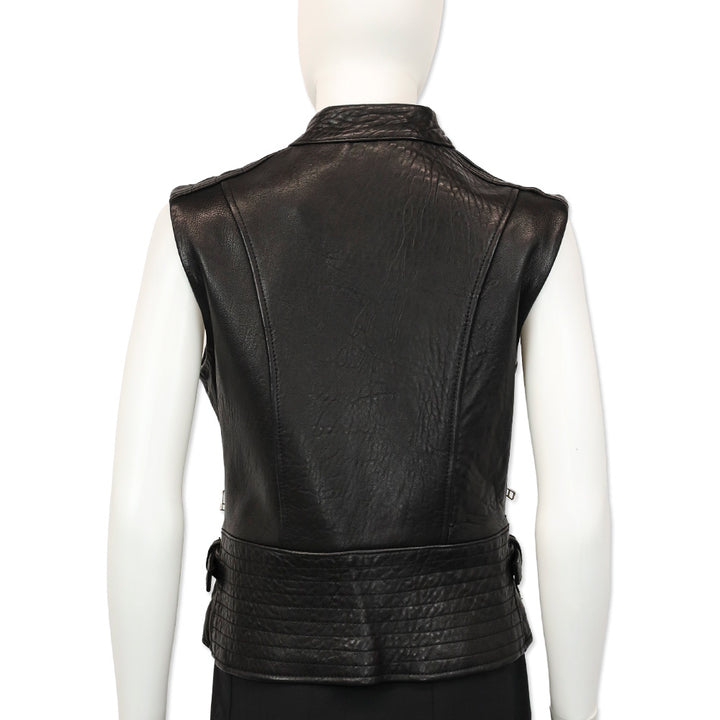 Dawn Levy Black Leather Motorcycle Vest