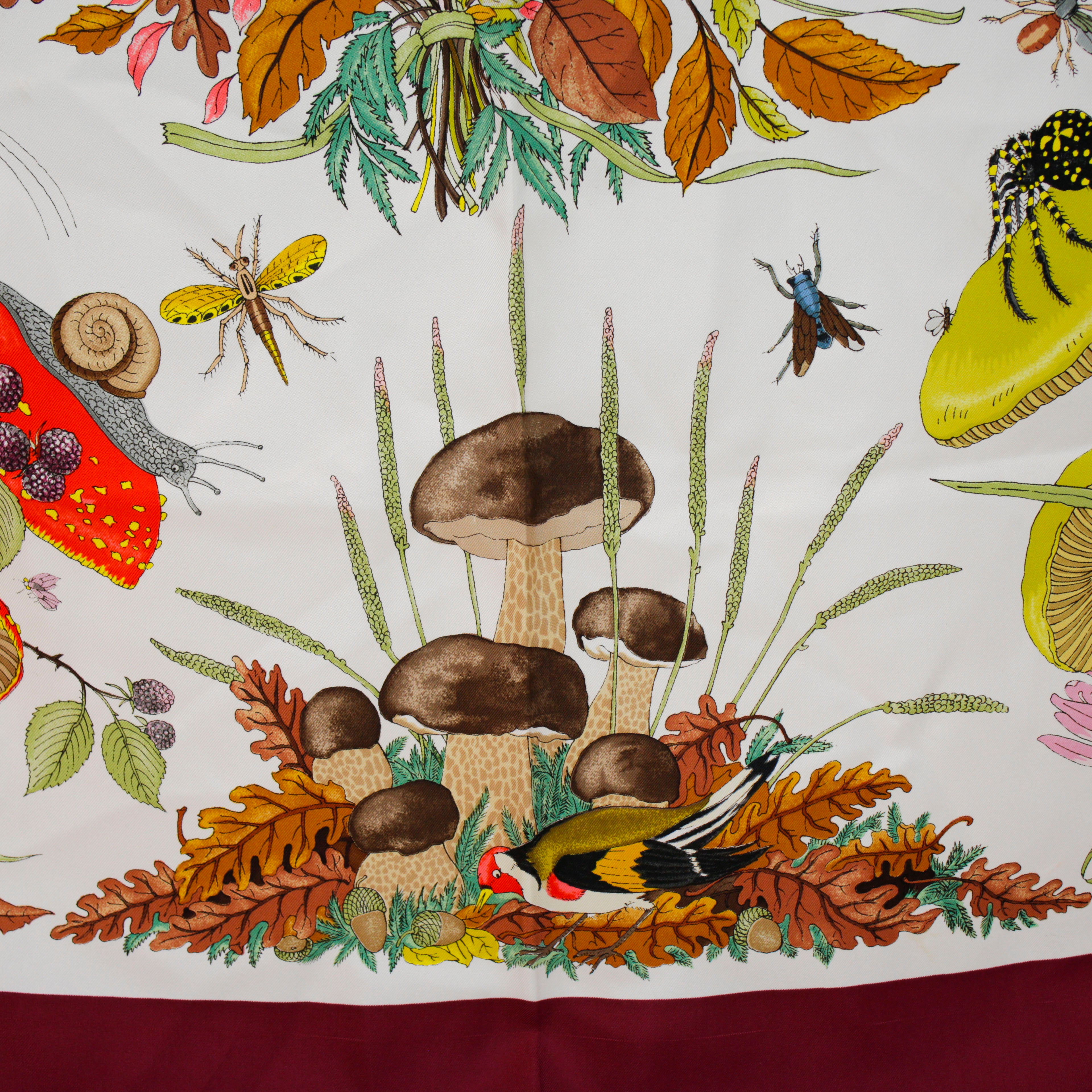 Gucci Vintage V. ACCORNERO シルクスカーフ Gucci Vintage V. Accornero Silk Funghi Mushroom Scarf