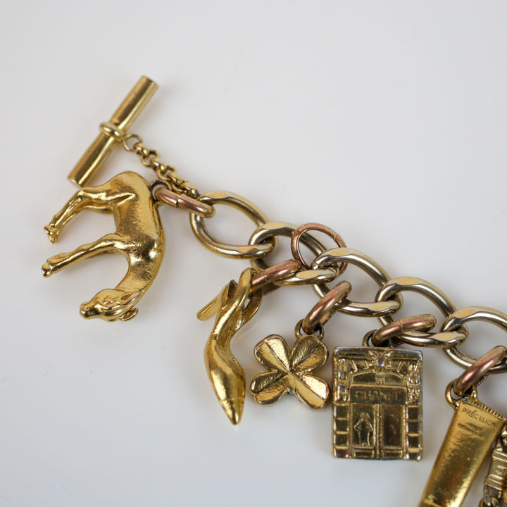 Chanel Vintage Gold Motif Charm Bracelet