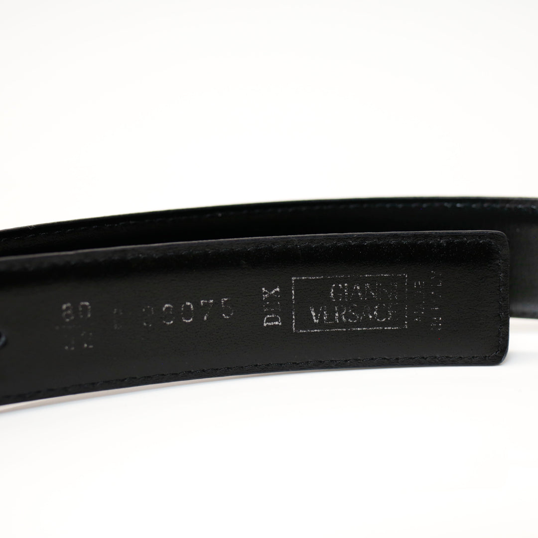 Gianni Versace Black Leather Vintage Belt