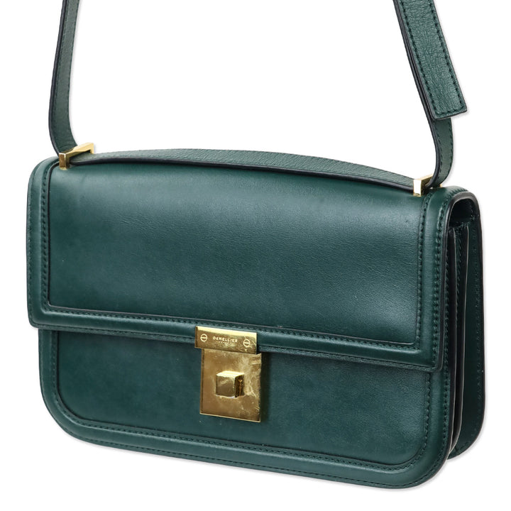 Demellier Emerald Leather Paris Crossbody Bag