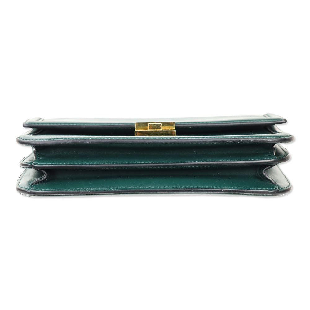 Demellier Emerald Leather Paris Crossbody Bag