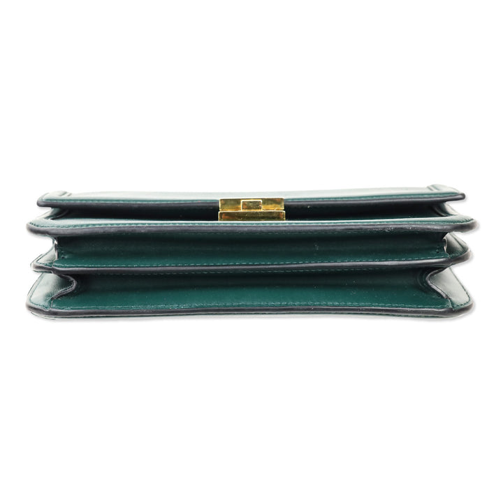Demellier Emerald Leather Paris Crossbody Bag