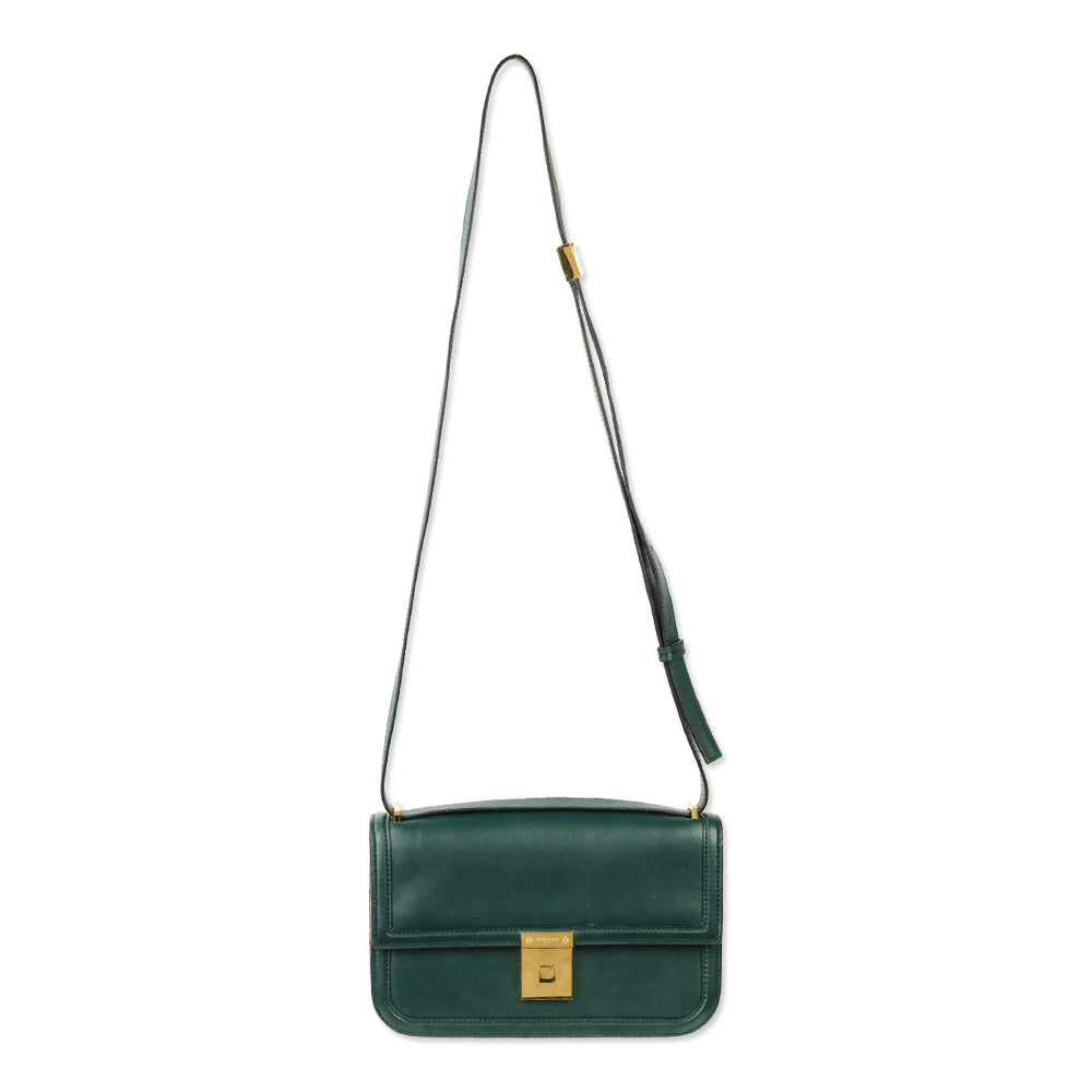 Demellier Emerald Leather Paris Crossbody Bag
