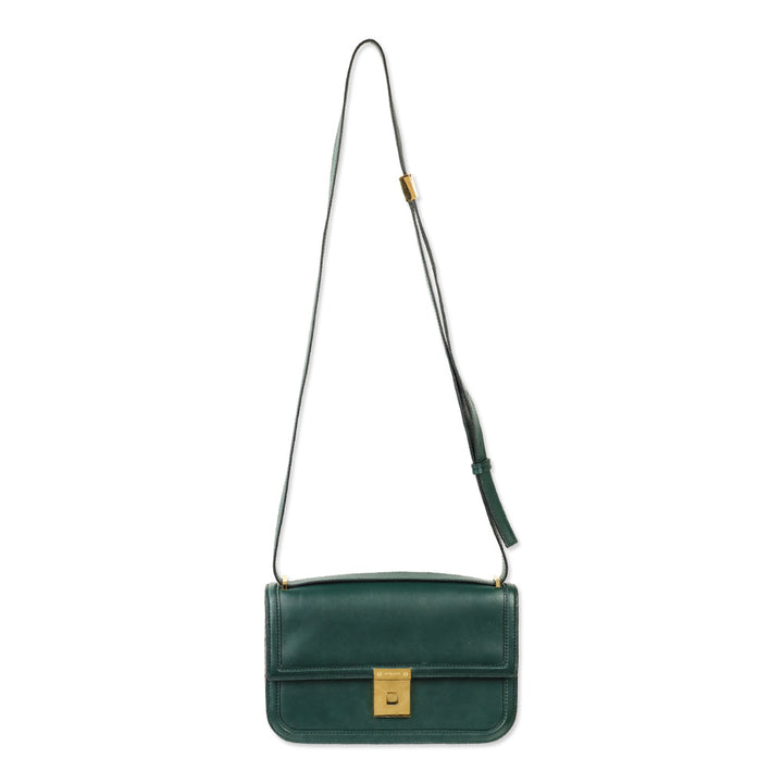 Demellier Emerald Leather Paris Crossbody Bag