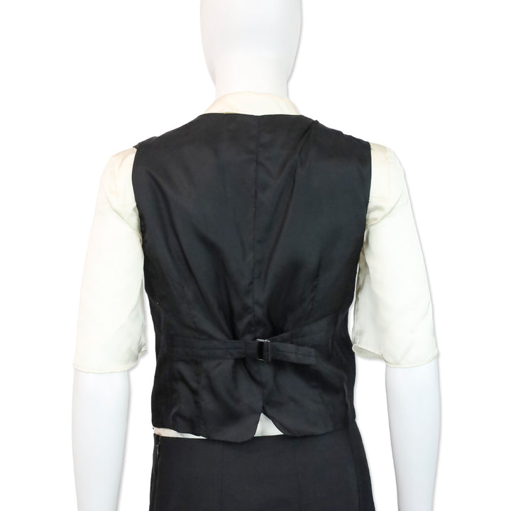 Denim & Supply Ralph Lauren Black Pinstripe Wool-Blend Vest