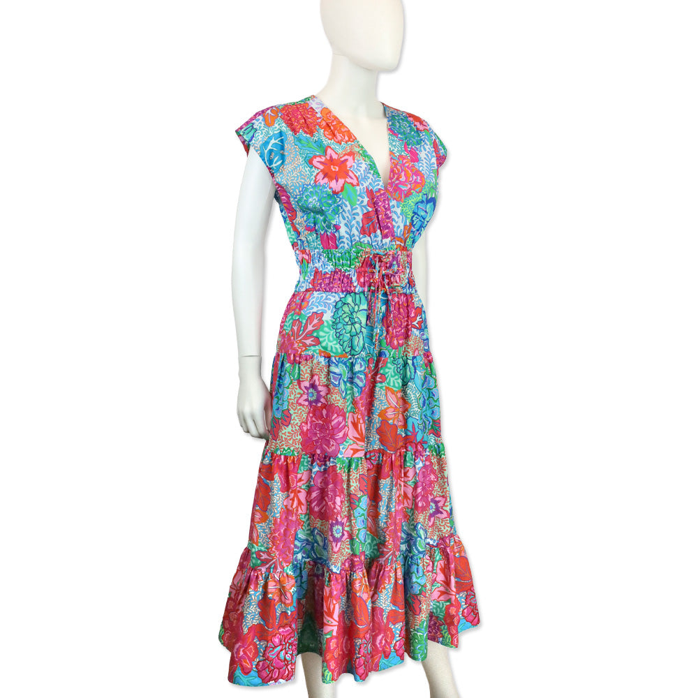 Derek Lam 10 Crosby Multicolor Floral Print Fatima Dress