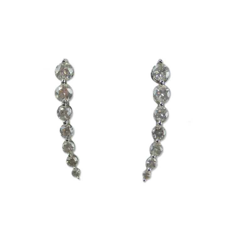 Silver Diamond Ear Climbers