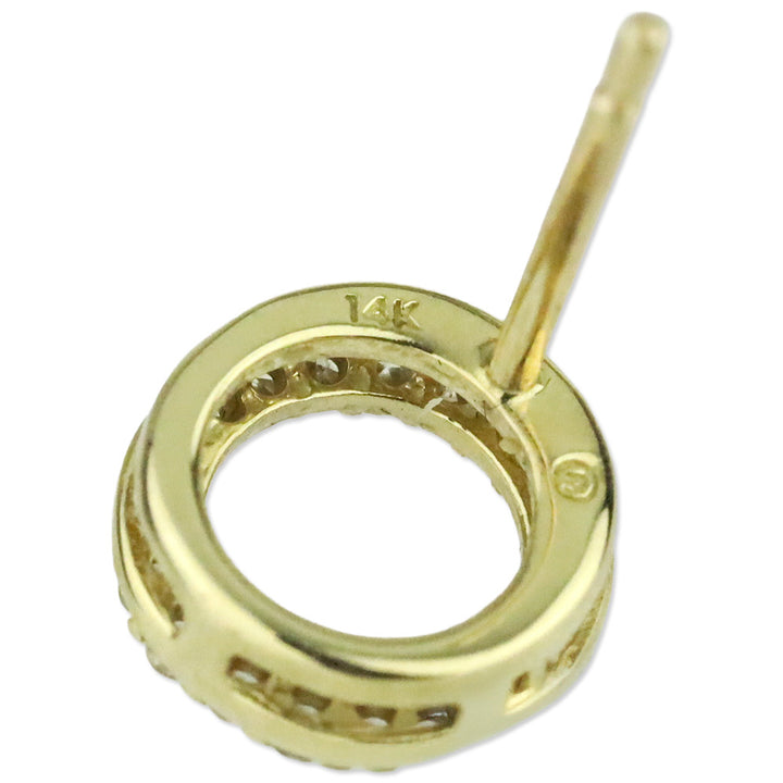 Diamond Pavé 14k Gold Circle Stud Earrings