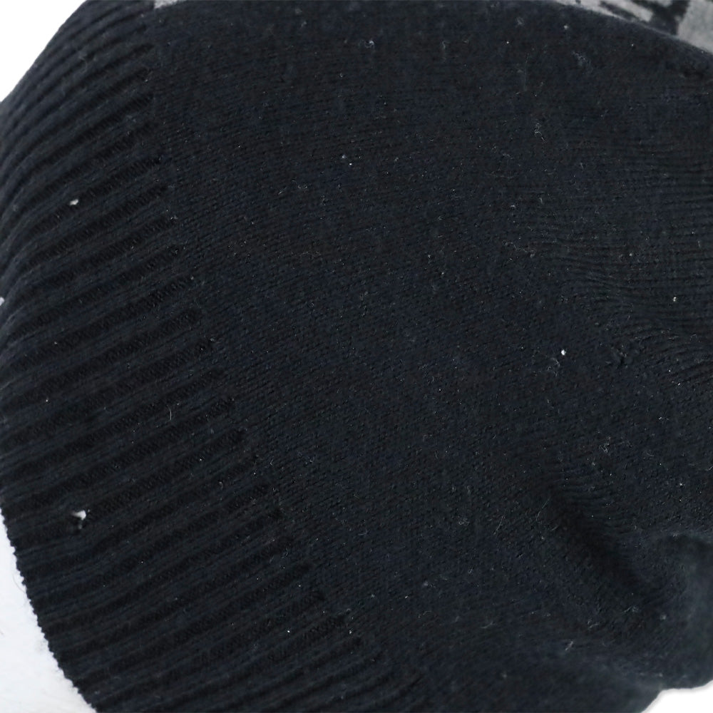 Diesel Black Ribbed Knit Logo Beanie