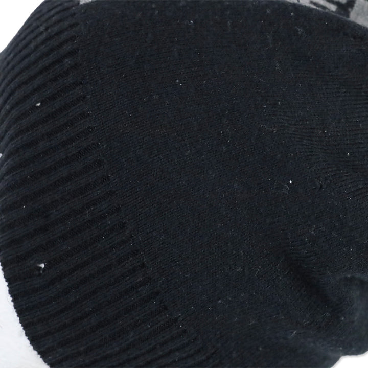 Diesel Black Ribbed Knit Logo Beanie