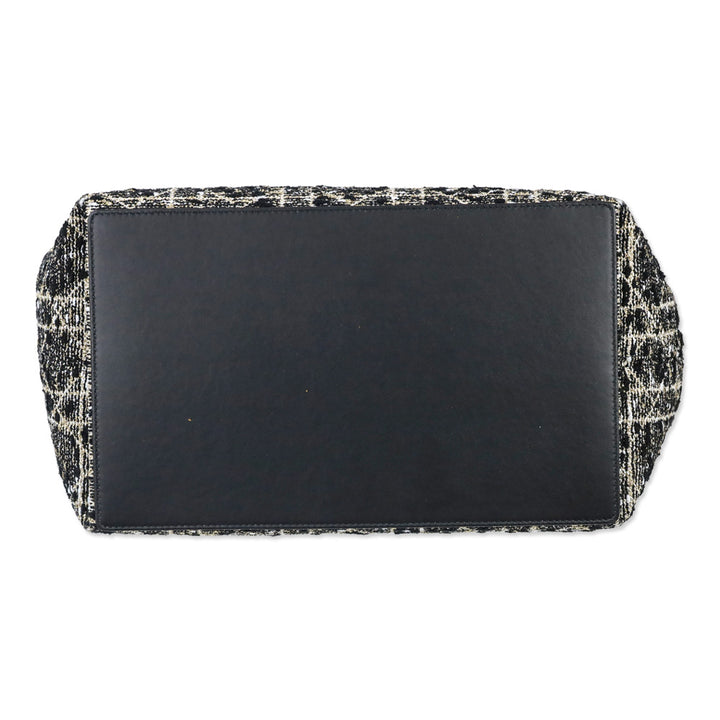 Dior Black Tweed with Gold-Tone Cannage Motif Medium Dior Toujours Bag