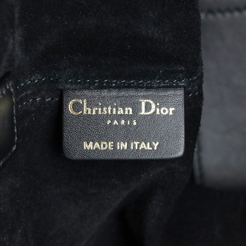 Dior Black Tweed with Gold-Tone Cannage Motif Medium Dior Toujours Bag
